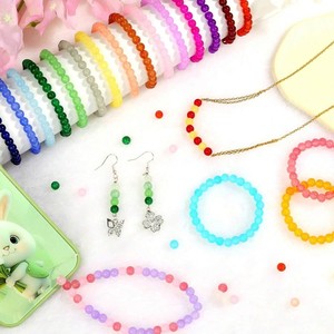 Juego de cuentas de vidrio de 6 mm y 28 colores para hacer pulseras, accesorios de joyería DIY - Product Image 2