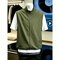 Kaos Pria Lengan Pendek Model Longgar Warna Hitam Bahan Sutra Es Bernapas Cepat Kering Pakaian Olahraga Musim Panas