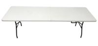 Table pliante robuste de grande taille 8' avec deux plateaux et système de verrouillage en plastique, portable, en PEHD, pour événements extérieurs et réceptions