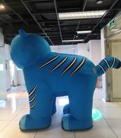 Costume de mascotte de tigre bleu gonflable pour adulte, tenue d'animal gonflable pour défilé de carnaval
