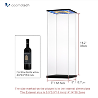 Boîte de présentation de bouteille de vin en acrylique réglable anti-poussière personnalisée avec lumière LED pour vin rouge, bière et whisky