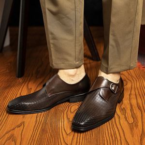 Luxurious Fashionable Men's Embroidered Pointed Toe Breathable Formal <b>Shoes</b> Comfortable Design Adjustable Buckles-wedding <b>Shoes</b> - Product Image 3