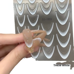 Nuevo 2024: Calcomanías de Uñas 2D con Degradado Francés, Papel Adhesivo Negro y Blanco, Arte Plástico DIY de Moda para Uñas, Pegatinas de Belleza, ¡Gran Venta! - Product Image 5