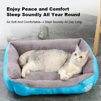 Lits et accessoires pour animaux de compagnie en tissu écologique double face, utilisables en toutes saisons, respirants, canapé-lit pour chien, boîte portable, grand rectangle
