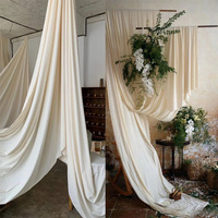 Tissu de rideau extensible en polyester pour toile de fond de mariage, draperie et cantonnière pour décoration de mariage, arche, cérémonie et fête