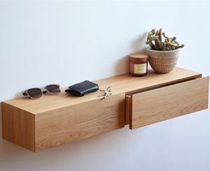 Estante de Pared de Diseño Moderno para el Hogar, Estantería de Almacenamiento <span class=keywords><strong>Flotante</strong></span> de Madera para la Entrada <span class=keywords><strong>con</strong></span> Cajones Ocultos - Product Image 1