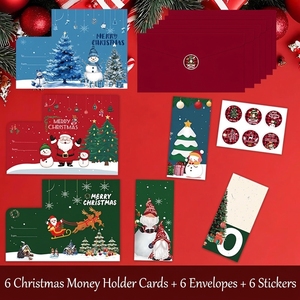 Ensemble de cartes de vœux de Noël de luxe personnalisées, enveloppes, cartes de bénédiction manuscrites, <span class=keywords><strong>mini</strong></span> cartes cadeaux décoratives, papier transfert thermique - Product Image 4