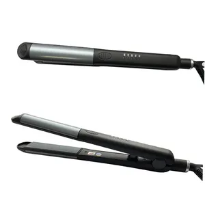 High Quality Titanium Plate Negative ion Hair Flat Iron PTC Rapid Heating 2 in 1 Hair Straightener and Curler for salon