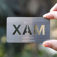 Tarjeta de visita de lujo de acero inoxidable Tarjeta de agradecimiento de negocios de metal Hoja de oro en relieve Tarjetas de visita personalizadas