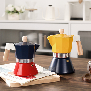 HIGHWIN Multicapacidad Aleación de aluminio Espresso Stovetop Moka Pot Diseño de bloqueo de color Classic Italian Espresso Maker - Product Image 1