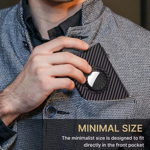 Portefeuille fin en cuir PU 2026 avec porte-cartes en carbone pour hommes et femmes, pour <span class=keywords><strong>AirTag</strong></span>, porte-monnaie, portefeuille <span class=keywords><strong>AirTag</strong></span>, traceur <span class=keywords><strong>Apple</strong></span> AirTags - Product Image 5