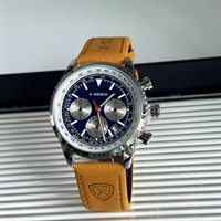 Montre de sport de luxe pour homme 2026 en cuir, chronographe à quartz étanche avec date lumineuse, cadran pour homme