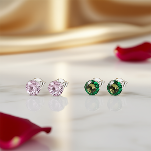 E1176 Orecchini a lobo con cristalli verde oliva, montatura a castone, classici, da indossare tutti i giorni, unisex - Product Image 2