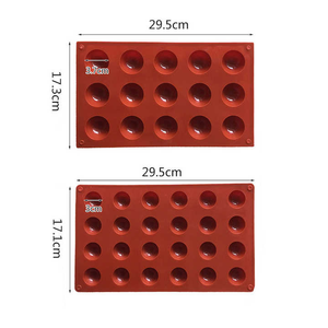 Лидер продаж, без BPA силиконовая антипригарная форма для торта с 15 отверстиями, полусфера, форма для шоколада - Product Image 4