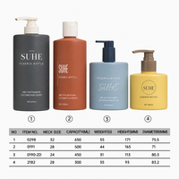 Flacon distributeur de savon en plastique PE personnalisé 300 ml - 650 ml pour shampoing, sérum et lotion pour le soin de la peau