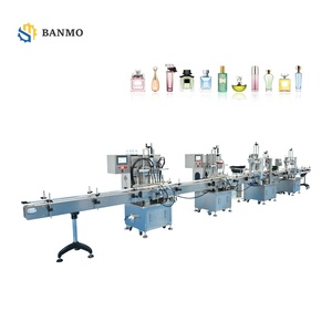 Ligne de production complète 4 têtes à ions négatifs pour le lavage, le remplissage par aspiration, le capsulage automatique et le capsulage de manchons intérieurs pour produits parfumés - Product Image 1