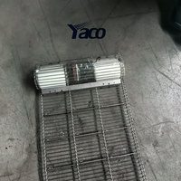 Banda Transportadora de Malla de Acero Inoxidable con Placa Deflectora, Velocidad Ajustable, Nueva, para Uso en Restaurantes