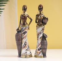 Statue de Musicien Africain en Résine, Figurine d'Art Moderne, Décoration Intérieure pour Salon et Bureau, Accessoires, Cadeaux de Noël