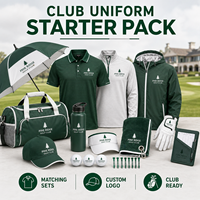 Paquete de Inicio de Uniforme para Club de Golf con Chaqueta Polo, Bolsa de Lona, Gorras Personalizadas, Botella, Guante, Toalla y Accesorios para Jugadores