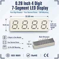 Modul Layar LED 7 Segmen Profesional 4 Digit 0.28 Inci untuk Desain Layar Pengontrol Pengisian Daya Surya MPPT