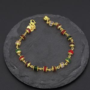 Bracelet tendance JXX Fashion plaqué or 24 carats avec perles et zircons pour femme, bracelet tennis en laiton avec breloques - Product Image 3