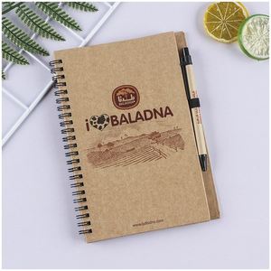 Custom Printing Eco-Friendly Kraft Paper Journals Hardcover Notebook with Pen Personalized Office Stationery Spiral Notebook - Product Image 2