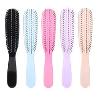 Brosse démêlante en gros pour cuir chevelu avec peignes de massage en cristal en forme de S, outil de coiffage volumisant à dents fines pour cheveux longs, humides ou secs