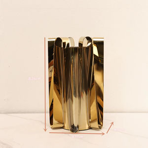Venta Directa de Fábrica, Florero Decorativo Abstracto para el Hogar, de Acero Inoxidable, con Curva Ondulada, de Metal - Product Image 5