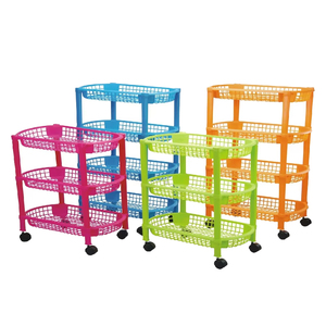 Giỏ Đựng Đồ Bằng Nhựa Cổ Điển 3 Tầng Có Bánh Xe - Product Image 1