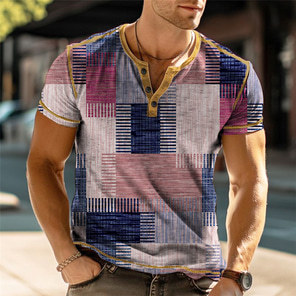 Camicia Henley Vintage <span class=keywords><strong>da</strong></span> Uomo a Maniche Lunghe con Grafica 'Built 60 Years <span class=keywords><strong>Ago</strong></span>' e Bottoni, Stile Casual Retrò - Product Image 3