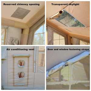 Tente gonflable de glamping portable et imperméable, deux chambres, en tissu Oxford, gonflage rapide, résistante au vent, pour le camping familial en plein air - Product Image 4