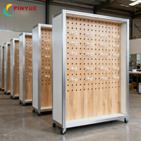 Vitrine d'exposition en bois pour lunettes avec éclairage LED, mobilier de magasin d'optique, équipement de vente au détail, vitrine personnalisée pour magasin de lunettes