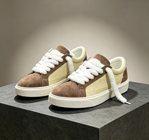 Sneakers plateforme rétro unisexes personnalisées, style color block, lacets, tendance américaine, chaussures de sport décontractées pour hommes et femmes - Product Image 1