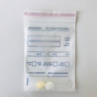Sacs Ziplock en LDPE imprimés sur mesure, sacs en plastique auto-scellants pour médicaments avec zone d'écriture, pour l'emballage de comprimés en pharmacie et à l'hôpital