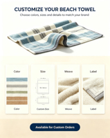 Wholesale Custom 100% Cotton Striped Eco-friendly Quick-dry Sand-proof Double-Sided Luxury Multi-functional Beach Towel