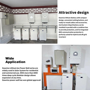 10kWh 200Ah 51,2 V Lifepo4 Batería solar de litio Piso o sistema de almacenamiento de energía doméstico montado en la pared - Product Image 4