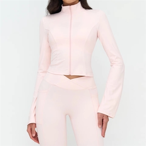 Nueva Parte Superior Deportiva Personalizada para Mujer, de Yoga, con Cremallera, Corte Acampanado, Sensación de Segunda Piel, Cuello Alto, Manga Larga, para Actividades al Aire Libre - Product Image 3
