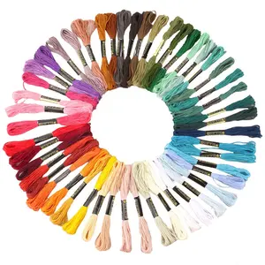 High Quality 100% Embroidery Floss Set Cotton Polyester Thread Cross Stitch Embroidery Thread DIY