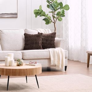 Faux Fur Plush Decorative Throw Pillow Covers Ruched Soft Polyester <strong>Cushion</strong> <strong>for</strong> <strong>Sofa</strong> Couch Bedroom Home Use - Product Image 3