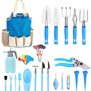 Ensemble d'outils de jardin ergonomiques en alliage d'aluminium avec sac, kit d'outils à main, sécateur, gants, arrosoir, étiquettes pour plantes, résistant à la rouille - Product Image 3