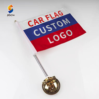 Bendera Mini Kustom Putih dengan Logo Bendera Mobil Diplomatik Kustom Poliester Cetak Sublimasi Bendera Mobil Kosong untuk Jendela