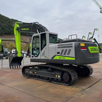 Excavatrice sur chenilles ZE215G pour travaux ferroviaires/routiers, capacité de la benne de 1,1 m³, hydraulique Kawasaki, boîte de vitesses Cummins B7