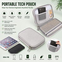 Pochette de rangement portable grande capacité résistante à l'eau pour accessoires électroniques de voyage, organiseur pour batterie externe et passeport
