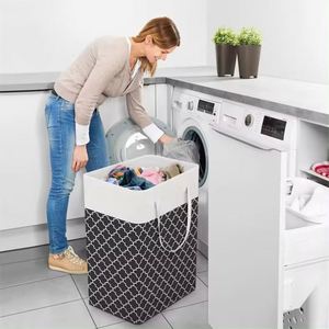 Fast Dispatch 82L Custom Collapsible Laundry Hamper Large Capacity <b>Foldable</b> Laundry <b>Basket</b> Washing Bag with Alloy Handles - Product Image 2
