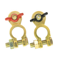 Conectores de terminal de batería, par de terminales de tornillo de latón marinos con tuerca de mariposa, desconexión rápida 24V Pos/Neg, perno M8 para coche