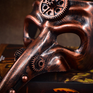 Topeng Hiasan Halloween Bergaya Punk Dokter Wabah dengan Desain Paruh Burung Kreatif - Product Image 2