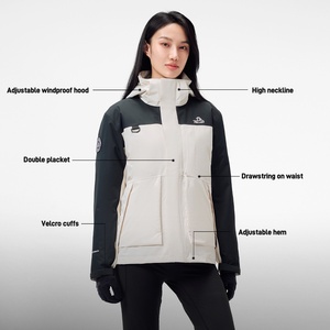 PELLIOT Winter Outdoor Wear 3 in 1 Goose Down Women Hiking Down Lined 650 Filling Power <strong>Padded</strong> <strong>Waterproof</strong> <strong>Jackets</strong> - Product Image 2