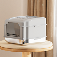 Litière pour chat ovale automatique autonettoyante écologique 65L en acier inoxydable grande capacité anti-odeur pour chats