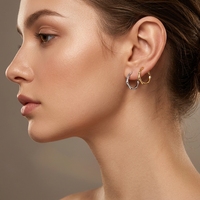 Anneau de nez/oreille minimaliste en acier inoxydable 316L, style hexagonal en bambou, clicker à charnière, segment géométrique, 16G