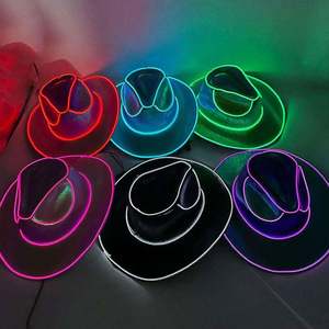 Sombrero de Vaquera Personalizado con Luces LED de Colores para Adultos, para Año Nuevo, Pascua, Diwali, Graduaciones, Fiestas, Disfraces, Accesorios de Cosplay - Product Image 4